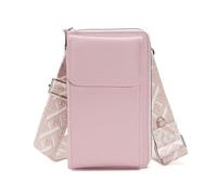 Hiseng Cross Body Bag Women,PU Leather Crossbody Phone Bag With Adjustable Strap and Card Slots,Patterned Straps Women Zipper Versatile Phone Bag,Small Coin Purse Handbag Shoulder Bag (Pink)