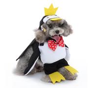 Hiseng Dog Cat Christmas Costumes, Cosplay Cat Clothes and Dog Costume, Detective Funny Pet Outfit Halloween Christmas Party Fancy Dress for Small Medium Dogs and Cats (L,penguin)
