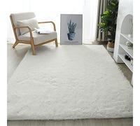 Hiseng Extra Soft Indoor Area Rug, Modern Fluffy Long Carpet Living Room Shaggy Nursery Kids Playing Mat Bedroom Dining Room Floor Mat Home Decor (140x200cm,White)