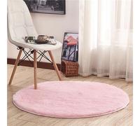 Hiseng Faux Fur Rug Round, Soft Fluffy Shaggy Rugs Anti-slip Floor Carpet Soft Comfortable Area Rugs Washable for Living Room, Bedroom, Sofa Floor, Home Decor (60cm,Pink)