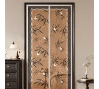 Hiseng Floral Pattern Magnetic Fly Screen Door,Privacy Fly Screens for Doors Mesh Curtain,Magnets Full Frame Hook and Loop with Powerful Top-to-Bottom for Patio Balcony Kitchen (Butterfly,100x200cm)