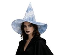 Hiseng Foldable Portable Witch Hat for Women Adults | Multicolor Gradient Quilted Witches Hat, Comfortable Pointed Wizard Hat, for Halloween Fancy Dress Costume Party Accessories