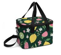 Hiseng Fresh Fruit Print Insulated Cooler Bag with Adjustable Strap (Kiwi,25x19x17cm)