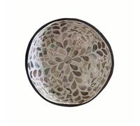 Hiseng Hand Painted Natural Coconut Bowl - Classic Prints Decorative Key Storage for Hallways, Jewellery, Nuts, Candy (Spotted)