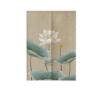 Hiseng Japanese Noren Curtain Long Type Door Tapestry for Home Decoration, Bedroom Kitchen Restaurant Bathroom Doorway Curtain, Toilet Partition Hanging Curtain (Vintage flowers,65x90cm)