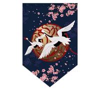 Hiseng Japanese Noren Curtain Short Restaurant Home Decoration Hanging Flag Curtain Short Kitchen Curtain Door Head Horizontal Curtain Sushi Home Tapestry Decor (30x50cm,crane bird)