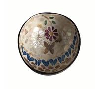 Hiseng Key Bowl,Hand Painted Natural Coconut Bowls,Classic Prints Decorative Bowl,Key Bowl for Hallways,Storage Bowl for Jewellery,Nuts,Candy (Butterfly)
