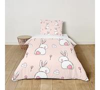 Hiseng Kids Single Duvet Cover Set, 3D Print Boys Girls Duvet Cover with Pillow Case, Single Bed Duvet Cover for All Season, Comfortable Single Bedding Sets (100x135cm,Balloon Bunny)