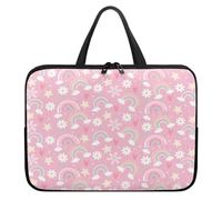 Hiseng Laptop Bag 10-17 Inch Laptop Handbags for Business Office School, 3D Rainbow Laptop Case Laptop Sleeve with Zippered Laptop Bags for Women Men (13",Light Pink)