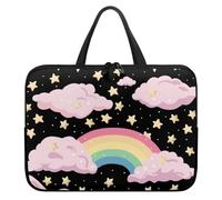 Hiseng Laptop Bag 10-17 Inch Laptop Handbags for Business Office School, 3D Rainbow Laptop Case Laptop Sleeve with Zippered Laptop Bags for Women Men (10",Pink Clouds)