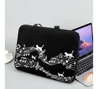 Hiseng Laptop Bag 10-17 Inch Laptop Handbags for Business Office School, Musical Notation Laptop Case Laptop Sleeve with Zippered Laptop Bags (12",Black)