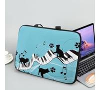 Hiseng Laptop Bag 10-17 Inch Laptop Handbags for Business Office School, Musical Notation Laptop Case Laptop Sleeve with Zippered Laptop Bags (13",Sky Blue)