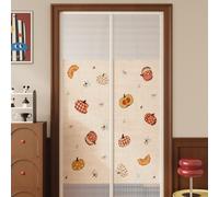 Hiseng Magnetic Fly Screen Door Duty Fly Screen for Doors Mesh Curtain with Powerful Top-to-Bottom Magnets Full Frame Hook and Loop for Patio Balcony Kitchen Door (Pumpkin,100x200cm)