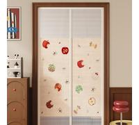 Hiseng Magnetic Fly Screen Door Duty Fly Screen for Doors Mesh Curtain with Powerful Top-to-Bottom Magnets Full Frame Hook and Loop for Patio Balcony Kitchen Door (Apple,95x200cm)