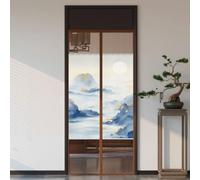 Hiseng Magnetic Fly Screen Door, Insect Screen No Drilling Required, Mesh Curtain Hook and Loop for Balcony, Terrace, Cellar, Kitchen, Bedroom and Sliding Doors (Mountain A,80x200cm (WxH))
