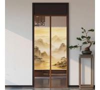 Hiseng Magnetic Fly Screen Door, Insect Screen No Drilling Required, Mesh Curtain Hook and Loop for Balcony, Terrace, Cellar, Kitchen, Bedroom and Sliding Doors (Mountain B,90x190cm (WxH))