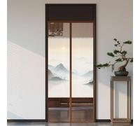 Hiseng Magnetic Fly Screen Door, Insect Screen No Drilling Required, Mesh Curtain Hook and Loop for Balcony, Terrace, Cellar, Kitchen, Bedroom and Sliding Doors (Mountain C,80x210cm (WxH))