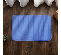 Hiseng Memory Foam Bath Mat, Non Slip Machine Washable Bathroom Mat, Highly Absorbent Supersoft Shower Mat, Microfiber Bath Rug Foot Mat for Bathroom Floor (50 * 80cm,blue)