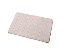 Hiseng Memory Foam Bath Mat, Non Slip Machine Washable Bathroom Mat, Highly Absorbent Supersoft Shower Mat, Microfiber Solid Color Bath Rug Foot Mat for Bathroom Floor (60 * 90cm,Beige)