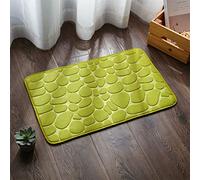 Hiseng Memory Foam Bath Mat, Non Slip Machine Washable Bathroom Mat, Highly Absorbent Supersoft Shower Mat, Microfiber Bath Rug Foot Mat for Bathroom Floor (40x60cm,Green)