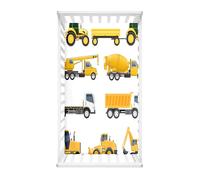 Hiseng Microfiber Crib Sheets, Cot Bed Sheets Cartoon Traffic Cot Fitted Sheets Bassinet Mattress, Soft and Comfortable Toddler Bed Sheets for Boys, Girls (Bulldozers,65x95cm)