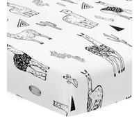 Hiseng Microfiber Crib Sheets, Cot Bed Sheets with 3D Alpaca Printed Cot Fitted Sheets Bassinet Mattress, Soft and Comfortable Toddler Bed Sheets for Boys, Girls (Alpaca,60x120x20cm)