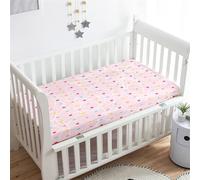 Hiseng Microfiber Crib Sheets, Cot Bed Sheets with 3D Polka Dots Pattern Cot Fitted Sheets Bassinet Mattress, Soft and Comfortable Toddler Bed Sheets for Boys, Girls (Colorful,80x160cm)