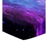 Hiseng Microfiber Crib Sheets, Cot Bed Sheets with 3D Starry Sky Print Cot Fitted Sheets Bassinet Mattress, Soft and Comfortable Toddler Bed Sheets for Boys, Girls (Galaxy,70x140x20cm)