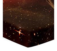 Hiseng Microfiber Crib Sheets, Cot Bed Sheets with 3D Starry Sky Print Cot Fitted Sheets Bassinet Mattress, Soft and Comfortable Toddler Bed Sheets for Boys, Girls (Solar System,40x90x10cm)