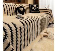 Hiseng Modern Sofa Covers Large Throws for Sofas Winter Warmth Short Plush Sofa Throws, Ersatile Soft Blankets for Settees, Couch, Armchair, Bed (Khaki,180x130cm)