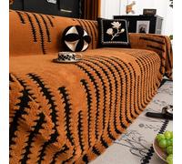 Hiseng Modern Sofa Covers Large Throws for Sofas Winter Warmth Short Plush Sofa Throws, Ersatile Soft Blankets for Settees, Couch, Armchair, Bed (Pumpkin,180x300cm)