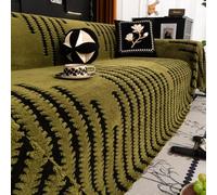 Hiseng Modern Sofa Covers Large Throws for Sofas Winter Warmth Short Plush Sofa Throws, Ersatile Soft Blankets for Settees, Couch, Armchair, Bed (Green,180x180cm)