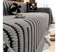 Hiseng Modern Sofa Covers Large Throws for Sofas Winter Warmth Short Plush Sofa Throws, Ersatile Soft Blankets for Settees, Couch, Armchair, Bed (Light Gray,180x230cm)
