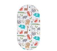 Hiseng Nordic Baby Crib Fitted Sheets Microfiber Cot Mattress Bassinet Sheets Mattress Protector Nursery Bedding for Boys and Girls, Soft Breathable Durable - Flower Plant (Zoo,82x41cm)