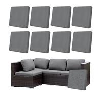 Hiseng Outdoor Cushion Covers Replacement 8/12 /14 PCS Water Resistant Patio Seat Cushion Covers for Garden Furniture Rattan Corner Sofa, Solid Color Soft Stretch Washable (Gray,8 PCS)