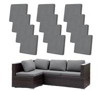 Hiseng Patio Cushion Covers Replacement 8/12 /14 PCS for Outdoor Garden Furniture Patio Chair Pad Seat Cushion, Solid Color Soft Stretch Washable Rattan Furniture Protector (Gray,12PCS)