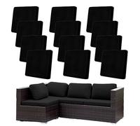 Hiseng Patio Cushion Covers Replacement 8/12 /14 PCS for Outdoor Garden Furniture Patio Chair Pad Seat Cushion, Solid Color Soft Stretch Washable Rattan Furniture Protector (Black,12PCS)