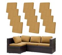 Hiseng Patio Cushion Covers Replacement 8/12 /14 PCS for Outdoor Garden Furniture Patio Chair Pad Seat Cushion, Solid Color Soft Stretch Washable Rattan Furniture Protector (Khaki,12PCS)