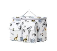 Hiseng Pram Bag Pram Accessories with Cup Holders, Kawaii Universal Pram Organiser Multifunctional Buggy Bag, Pram Organiser Bag for Diaper Storage, Baby Bottle Toys Fits (31x20x15cm,Giraffe Zebra)