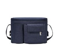 Hiseng Pram Bag Pram Accessories with Cup Holders, Universal Pram Organiser Multifunctional Buggy Bag, Pram Organiser Bag for Diaper Storage, Baby Bottle & Toys Fits (Elegant Blue,31x15x20cm)