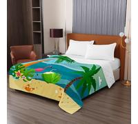 Hiseng Quilted Bedspread Soft and Comfortable (Flamingo,220x240cm)