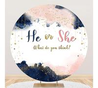 Hiseng Round Backdrop Cover, 1-Sided Backdrop Stand Cover Elastic Bands Photography Background Cover for Wedding Ceremony Newborn Baby Shower Birthday Banquet Party (5ft,Graffiti)