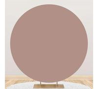 Hiseng Round Backdrop Cover, 1-Sided Backdrop Stand Cover Elastic Bands Polyester Fabric Photography Background Cover for Wedding Birthday Banquet Decoration (4ft,coffee)