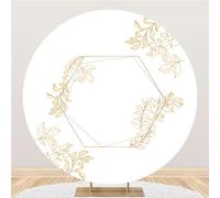 Hiseng Round Backdrop Cover, 1-Sided Backdrop Stand Cover Elastic Bands Polyester Fabric Photography Background Cover for Wedding Ceremony Birthday Banquet Decoration (3FT,Garland1)