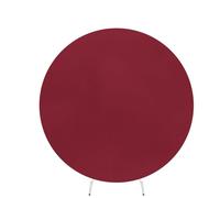 Hiseng Round Backdrop Cover, 1-Sided Backdrop Stand Cover Elastic Bands Polyester Fabric Photography Background Cover for Wedding Ceremony Birthday Banquet Decoration (6.5FT=198cm,Burgundy)