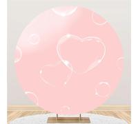 Hiseng Round Backdrop Cover, 1-Sided Backdrop Stand Cover Elastic Bands Polyester Fabric Photography Background Cover for Wedding Birthday Banquet Decoration (Round 125cm,romantic love 2)