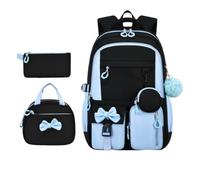Hiseng School Backpack Set with Lunch Bag Pencil Case (4779 Blue)
