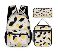 Hiseng School Backpack Set with Lunch Bag Pencil Case (Pattern A-03)