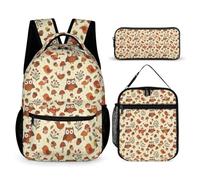 Hiseng School Backpack Set with Lunch Bag Pencil Case (Pattern B-01)