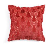 Hiseng Set of 2 Christmas Cushion Covers Tufted Sequined Christmas Tree Xmas Decorative Square Throw Pillow Covers Zippered Pillowcases Living Room Sofa Bedroom Home Decor (50x50cm,Burgundy Red)